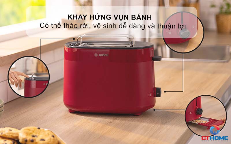 MÁY NƯỚNG BÁNH MÌ BOSCH TAT2M124 950W 4
