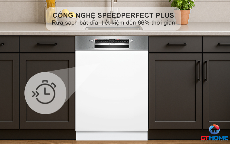 MÁY RỬA BÁT BÁN ÂM BOSCH SMI4EVS08E SERIES 4  8