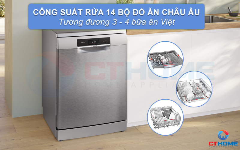 MÁY RỬA BÁT ĐỘC LẬP BOSCH SMS8TCI04E SERIE 8 SẤY ZEOLITH 2