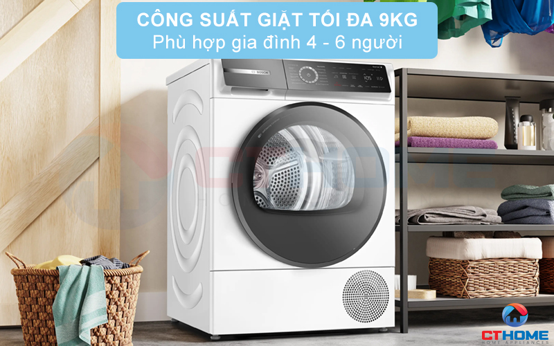 MÁY SẤY BOSCH SERIE 8 WQB246C40 HEATPUMP 9KG 4