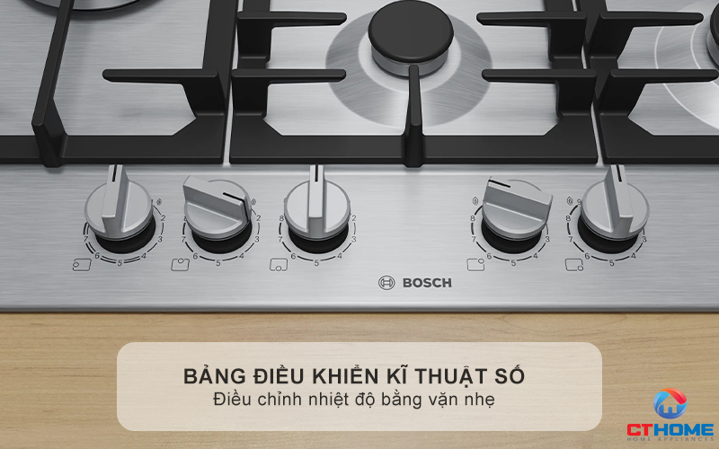 BẾP GAS 5 VÙNG NẤU BOSCH PCS7A5I90 MÀU INOX SERIES 6 4