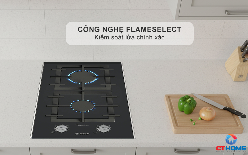 BẾP GAS 2 VÙNG NẤU BOSCH PRB3A6I40 MÀU ĐEN SERIES 8 6