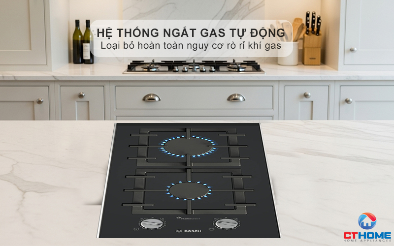 BẾP GAS 2 VÙNG NẤU BOSCH PRB3A6I40 MÀU ĐEN SERIES 8 8