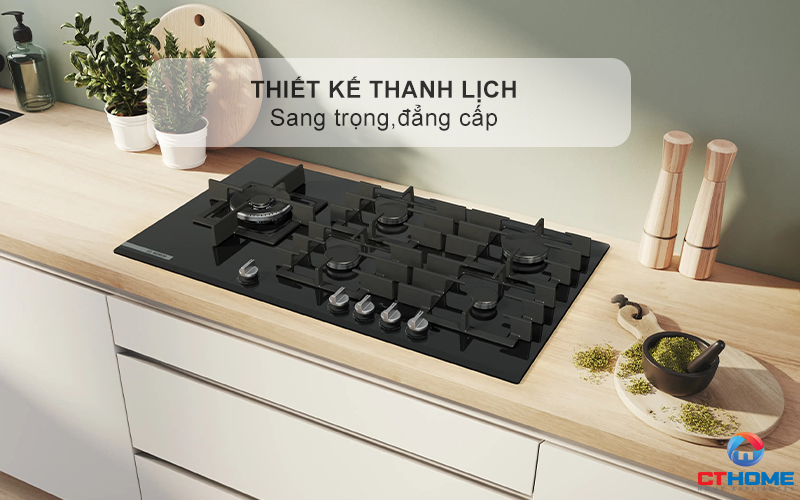 BẾP GAS 5 VÙNG NẤU BOSCH PRS9A6H40 MÀU ĐEN SERIES 8 1