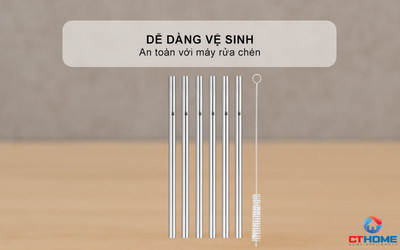 BỘ ỐNG HÚT WMF BARIC STRAW CROMARGAN 6CS, STRAIGHT WITH CLEANING BRUSH H18CM 0608976040 4