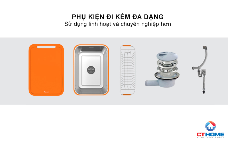 CHẬU RỬA INOX 1 HỐ KONOX R50 TARI 8047SU PHONG CÁCH NHẬT TARI8047SU 10
