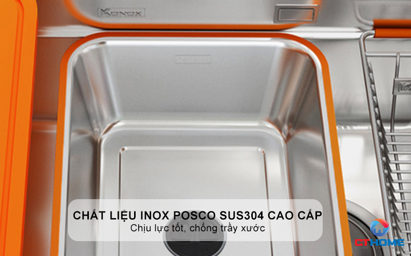 CHẬU RỬA INOX 1 HỐ KONOX R50 TARI 8047SU PHONG CÁCH NHẬT TARI8047SU 2