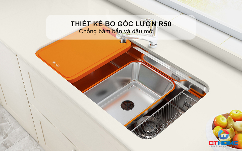 CHẬU RỬA INOX 1 HỐ KONOX R50 TARI 8047SU PHONG CÁCH NHẬT TARI8047SU 5