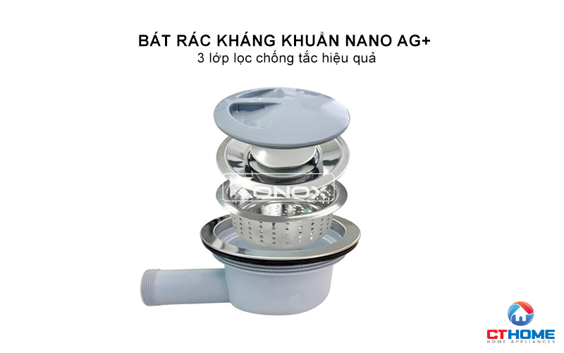 CHẬU RỬA INOX 1 HỐ KONOX R50 TARI 8047SU PHONG CÁCH NHẬT TARI8047SU 6