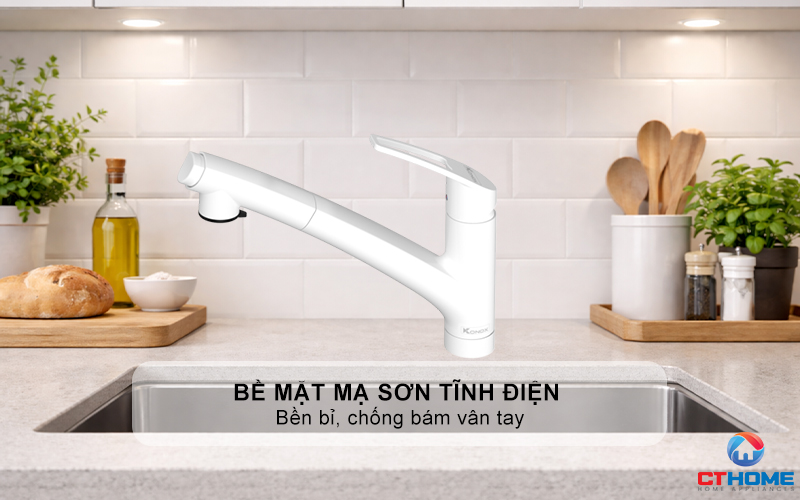 VÒI RỬA CHÉN BÁT KONOX KIRA WHITE KIRAWHITE 2
