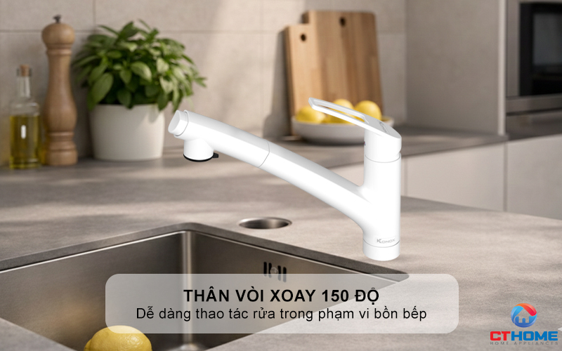 VÒI RỬA CHÉN BÁT KONOX KIRA WHITE KIRAWHITE 4