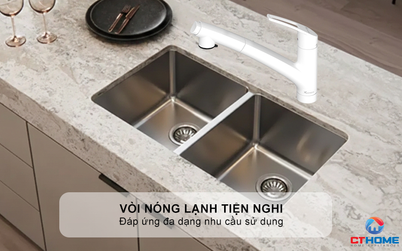 VÒI RỬA CHÉN BÁT KONOX KIRA WHITE KIRAWHITE 6