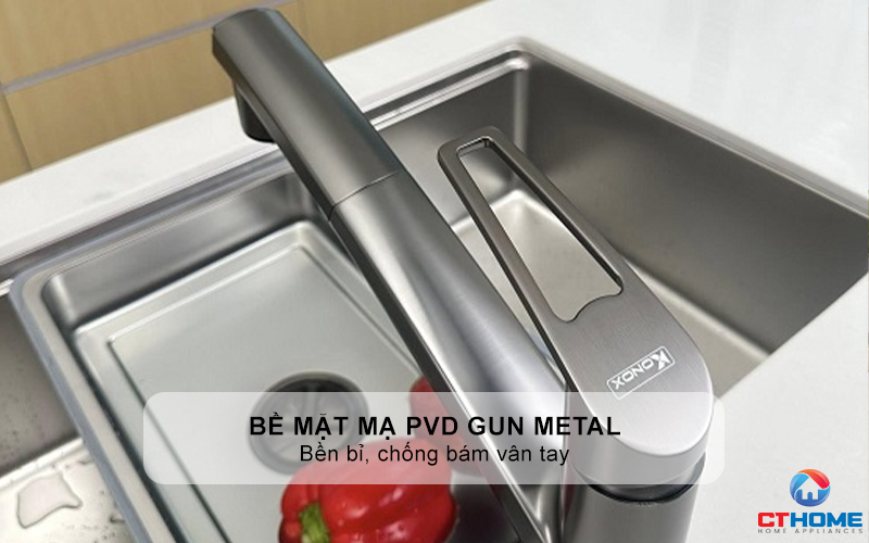 VÒI RỬA CHÉN BÁT KONOX KIRA GUN METAL KIRAGUNMETAL 2