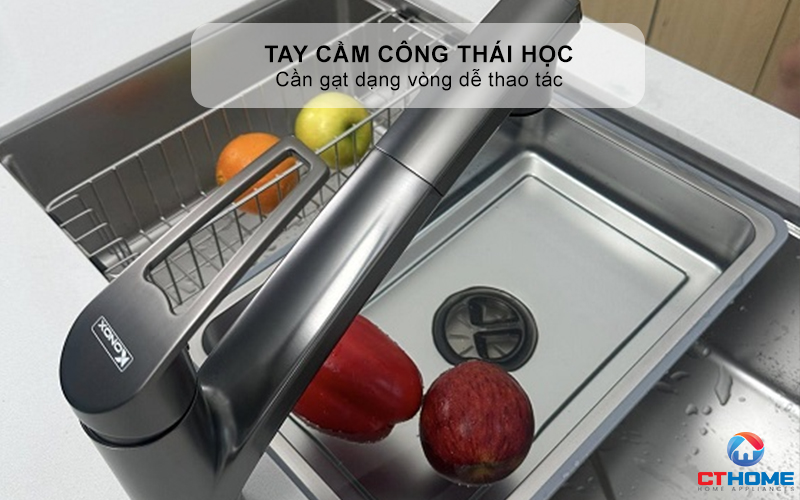 VÒI RỬA CHÉN BÁT KONOX KIRA GUN METAL KIRAGUNMETAL 7