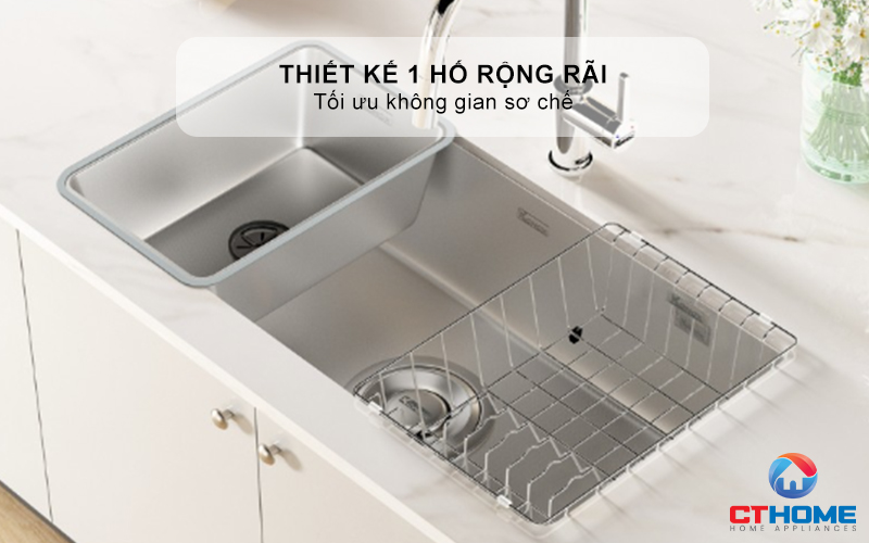 CHẬU RỬA BÁT 1 HỐ CHỐNG XƯỚC KONOX DEKOR 800SU DEKOR800SU 1