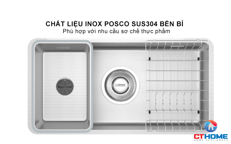 CHẬU RỬA BÁT 1 HỐ CHỐNG XƯỚC KONOX DEKOR 800SU DEKOR800SU 2