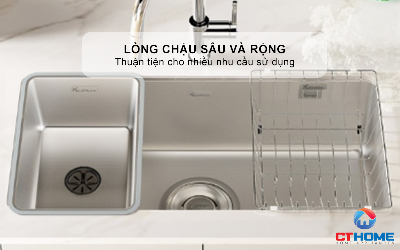 CHẬU RỬA BÁT 1 HỐ CHỐNG XƯỚC KONOX DEKOR 800SU DEKOR800SU 4