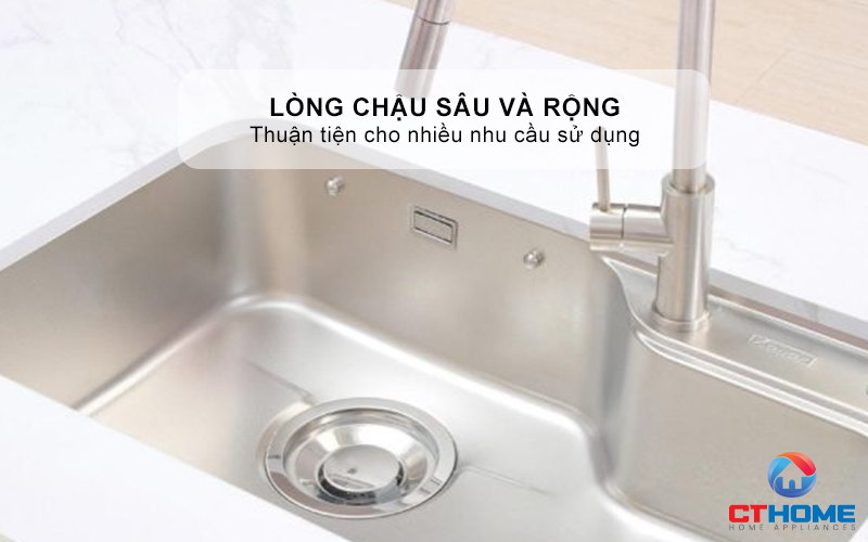 CHẬU RỬA BÁT INOX 1 HỐ CHỐNG XƯỚC KONOX DEKOR 8250TS DEKOR8250TS 4