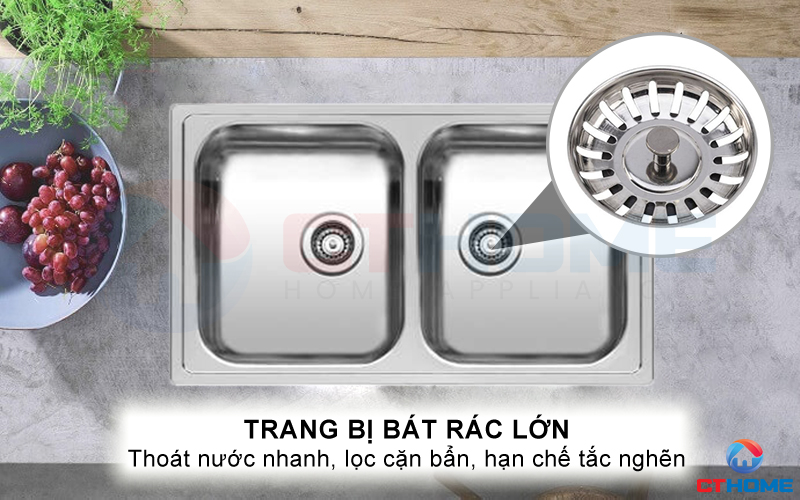 Trang bị bát rác lớn, hạn chế tắc nghẽn đường ống thoát