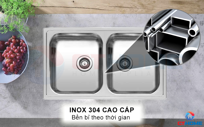 Kết cấu bằng Inox cao cấp, chất lượng vượt trội, bền bỉ theo thời gian 