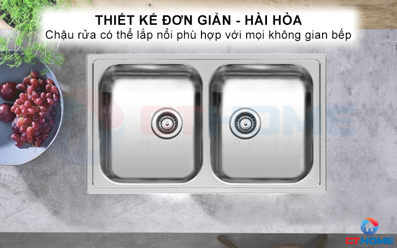 Thiết kế đơn giản, tinh gọn mang đến không gian hài hòa cho căn bếp