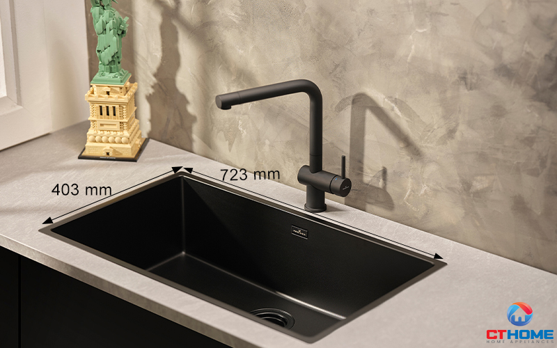 CHẬU RỬA BÁT REGINOX NEW YORK 72X40 (L) R34996 JET BLACK 5