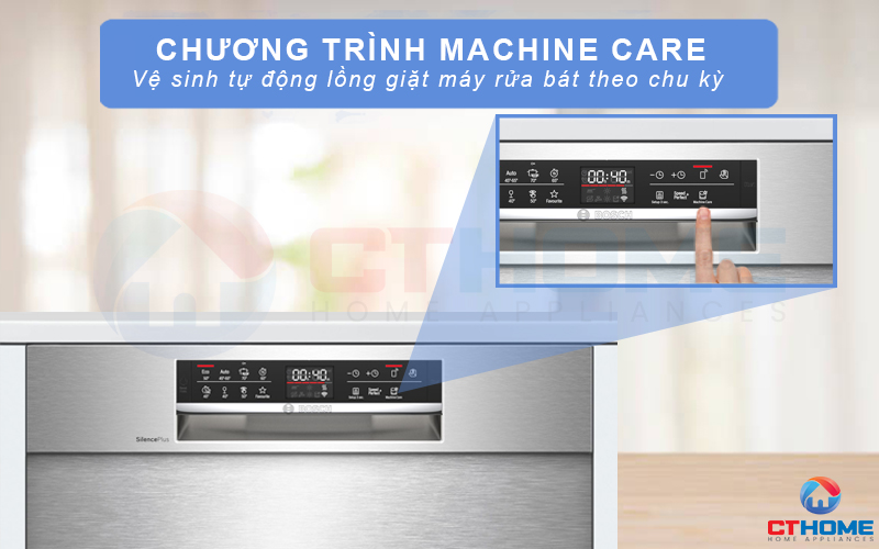 Máy rửa bát Bosch SMU6ECS57E serie 6 tự động vệ sinh các giàn rửa hiệu quả và an toàn