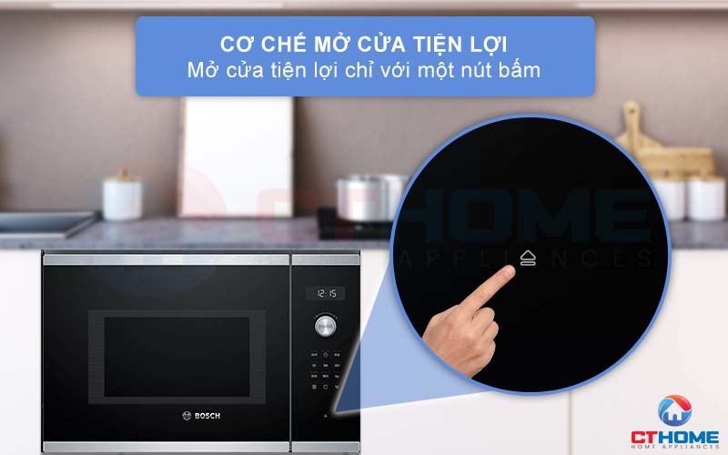 Cơ chế mở cửa tiện lợi Bosch BEL554MS0B Serie 6 giúp mở cửa dễ dàng