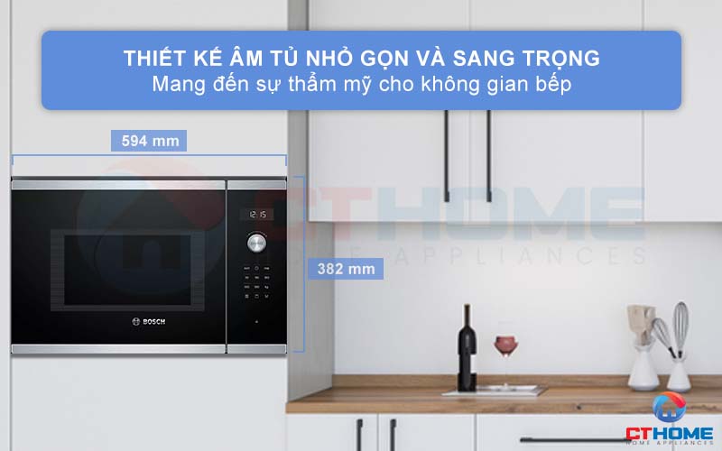 Thiết kế lò vi sóng âm tủ mang đến sự tiện nghi cho không gian bếp