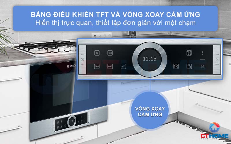 Thiết kế bảng điều khiển cảm ứng một chạm TFT với vòng xoay cảm ứng hiện đại