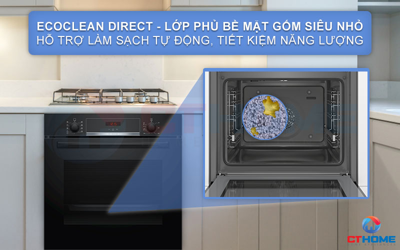 Lớp phủ EcoClean Direct đặc biệt giúp hỗ trợ làm sạch khoang lò