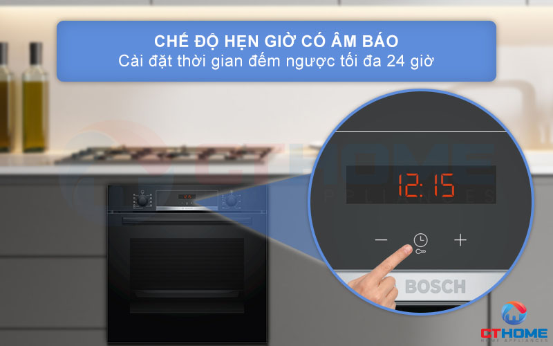 Chế độ hẹn giờ có âm báo với thời gian hẹn tối đa 24 giờ