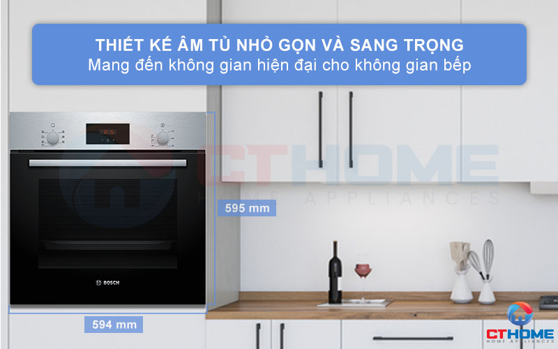 Thiết kế âm tủ hiện đại và sang trọng, tạo sự thẩm mỹ cho không gian bếp