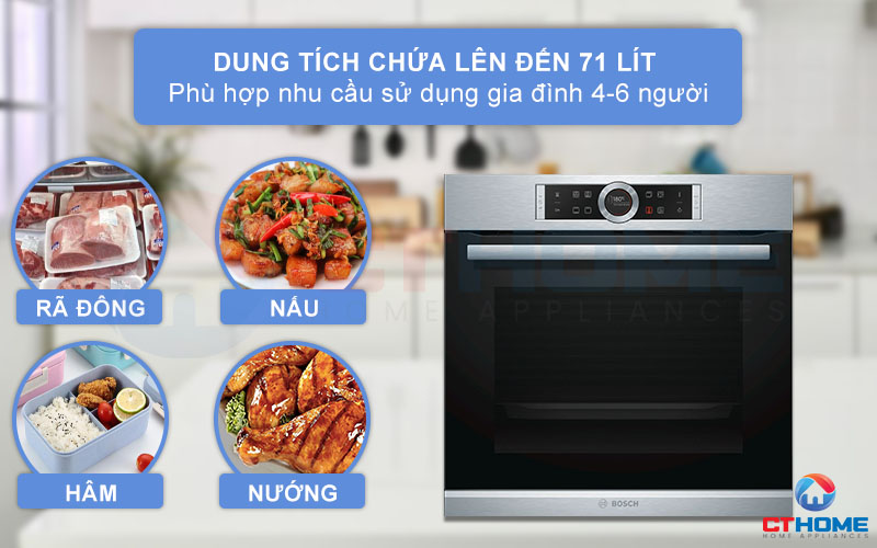 Dung tích chứa lên đến 71 lít, phù hợp với gia đình đông thành viên