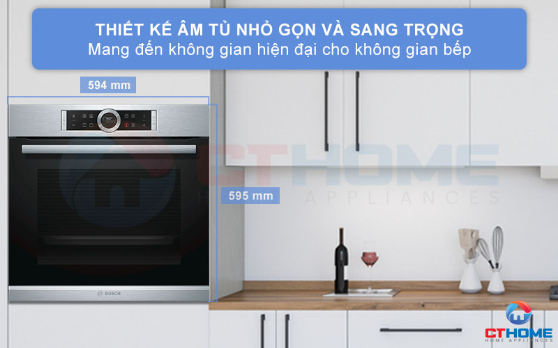 Lò nướng Bosch HBG633BS1A được thiết kế âm tủ, sang trọng và hiện đại