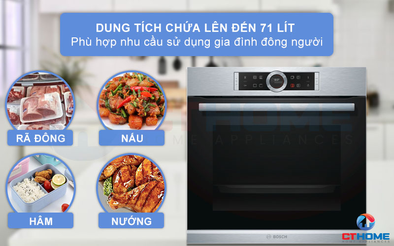 Dung tích chứa lên đến 71 lít, phù hợp với gia đình đông thành viên