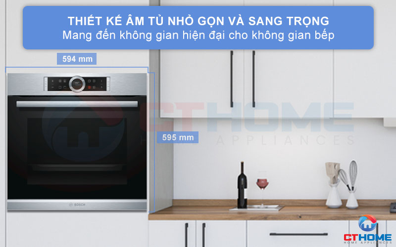 Lò nướng Bosch HBG634BS1 được thiết kế âm tủ, sang trọng và hiện đại