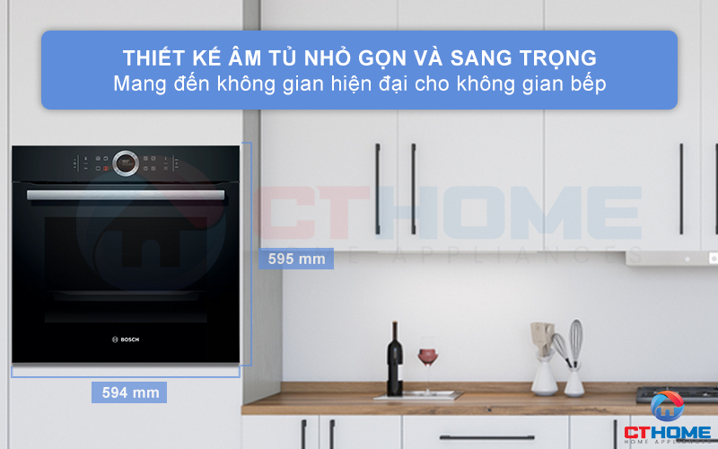 Không gian trở nên hiện đại hơn với thiết kế lò vi sóng âm tủ, tiện lợi