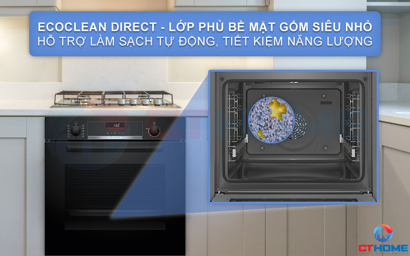 Nhẹ nhàng vệ sinh khoang lò với tính năng EcoClean Direct