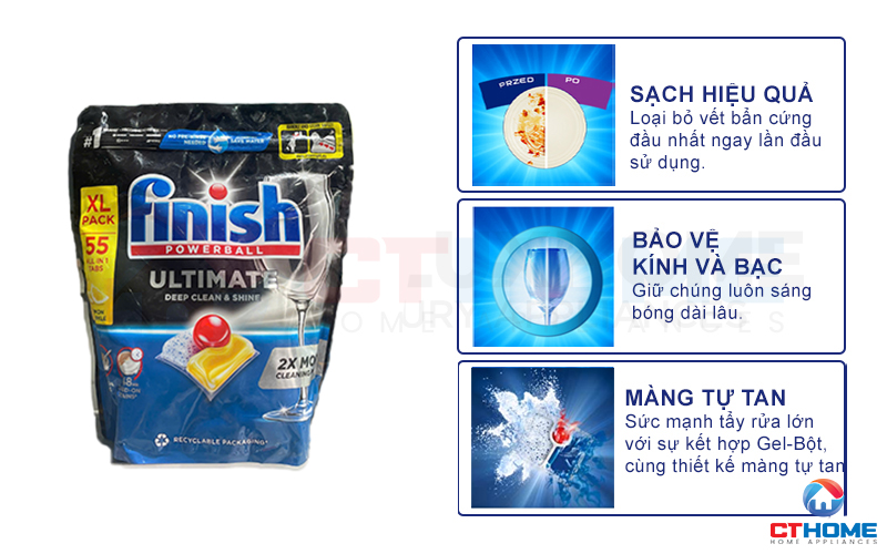 VIÊN RỬA BÁT FINISH ULTIMATE 55 VIÊN HƯƠNG CHANH FINISHULTIMATE55VIÊNHƯƠNGCHANH 2