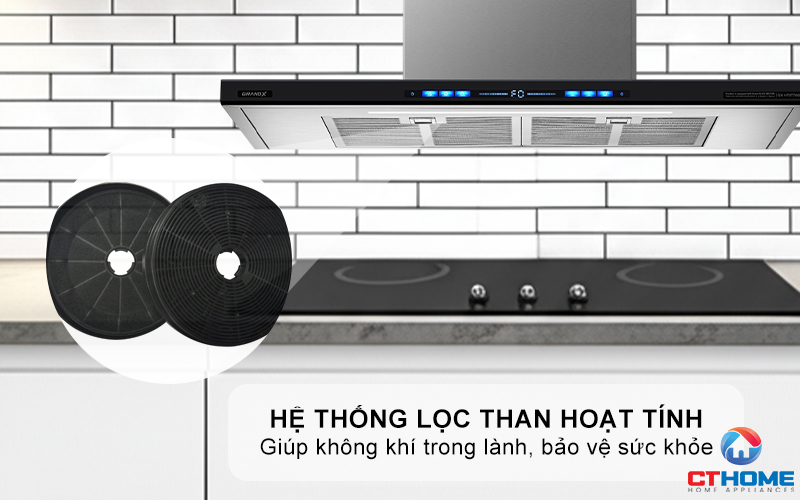 MÁY HÚT MÙI ÁP TƯỜNG GRANDX GX H90T78B NGANG 90CM GXH90T78B 12