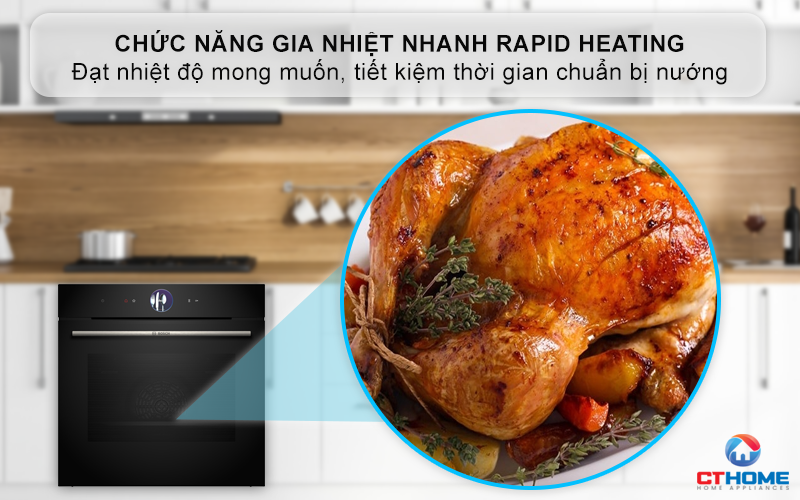 LÒ NƯỚNG ÂM TỦ BOSCH HBG7361B1 SERIE 8 MÀU ĐEN 71 LÍT 10