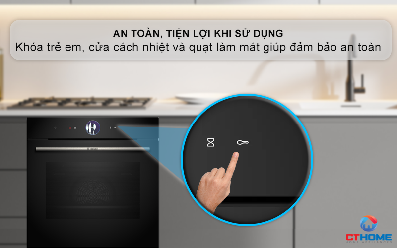 LÒ NƯỚNG ÂM TỦ BOSCH HBG7361B1 SERIE 8 MÀU ĐEN 71 LÍT 12