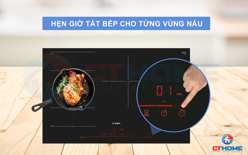 Chủ động thời gian hơn khi bạn có thể hẹn giờ tắt bếp từng vùng nấu