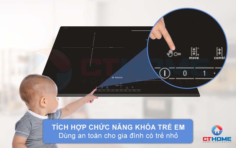 Tích hợp chức năng khóa trẻ em an toàn cho các gia đình có trẻ nhỏ.