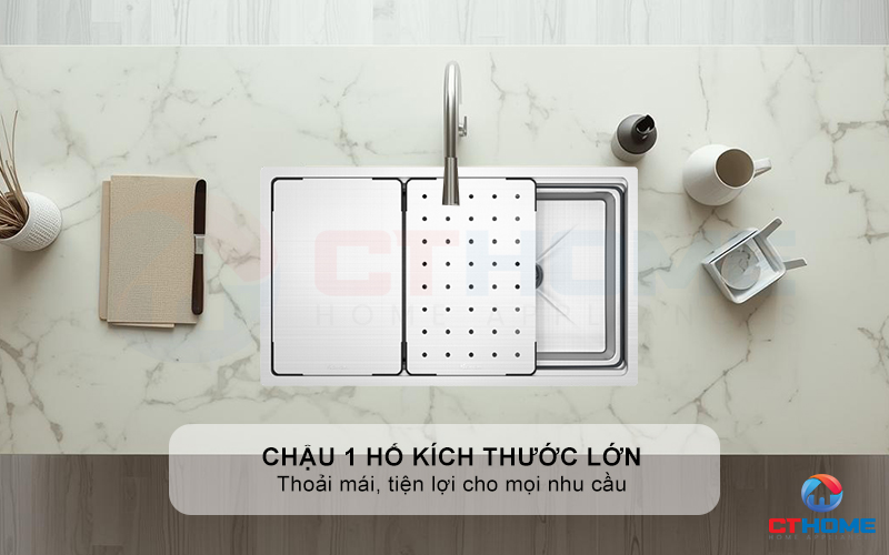 CHẬU RỬA BÁT CHỐNG XƯỚC KONOX WORKSTATION SINK DEKOR 7644SU 7644SUDEKOR 4