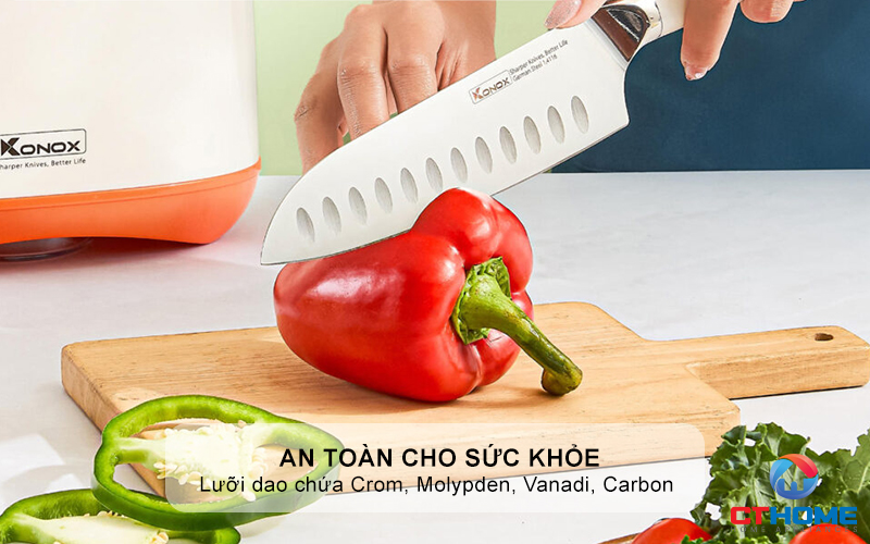 Lưỡi dao chứa Crom, Molypden, Vanadi, Carbon, chống ăn mòn, oxi hóa và an toàn cho sức khỏe