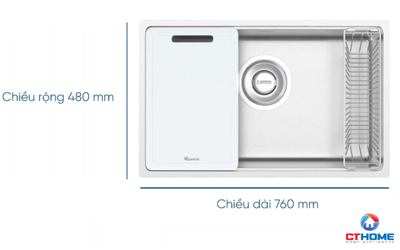 CHẬU RỬA CHÉN BÁT KONOX TARI 7648SM TARI7648SM 4