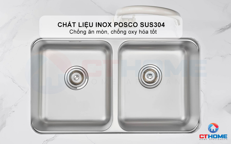 CHẬU RỬA BÁT LẮP ÂM 2 HỐ CÂN R50 TARI 7846DU PHONG CÁCH NHẬT 2