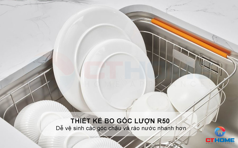 CHẬU RỬA BÁT LẮP ÂM 2 HỐ LỆCH R50 TARI 8246DU 5